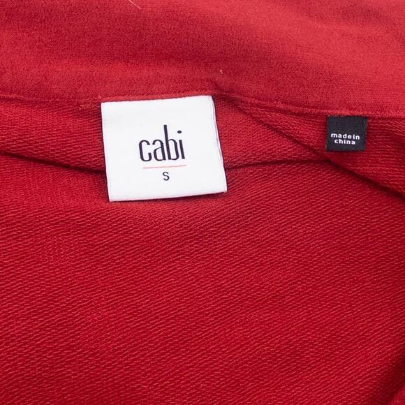 Cabi Tess Knit Top Tie V Neck Women  Firebrick Red Stretch Blouse 3804 Small - Picture 4 of 5